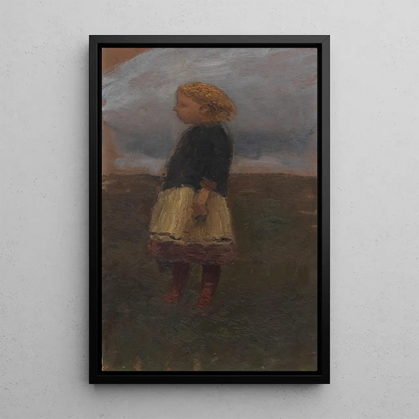 Girl in the Moor - Otto Modersohn — framed artwork on a wall