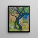 Flussufer mit blauem Baum - Otto Mueller — gerahmtes Bild an der Wand