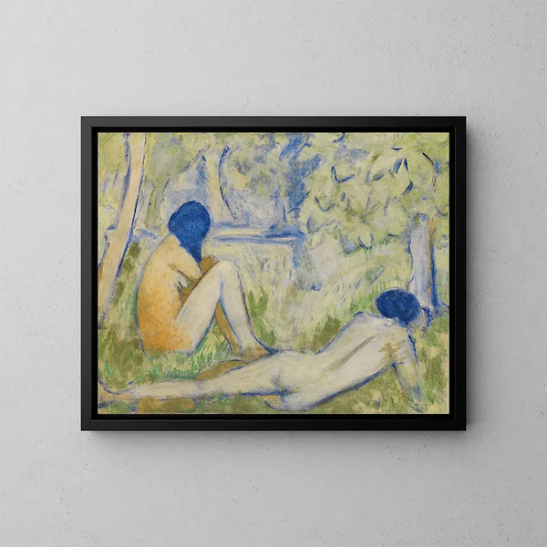 Zwei Mädchen in der Waldsteppe - Otto Mueller — gerahmtes Bild an der Wand
