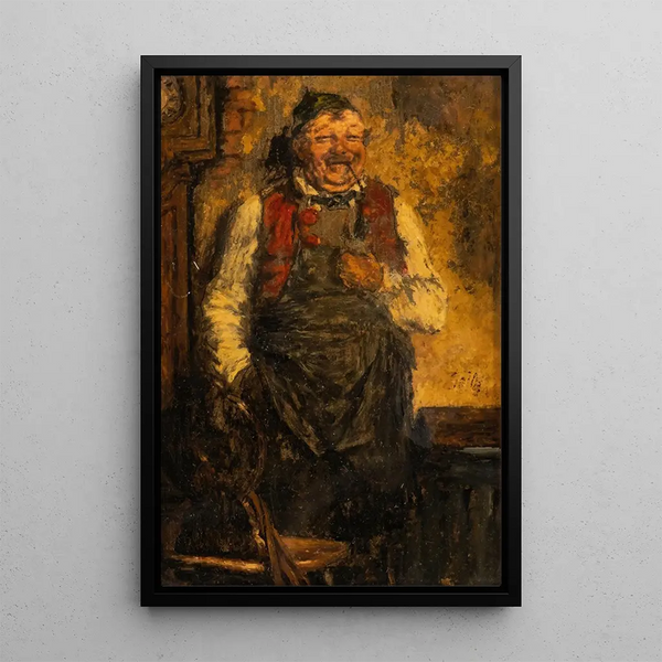 Aubergista with pipe - Otto Seitz — framed artwork on a wall