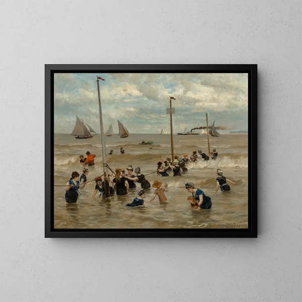 Baignade en mer - Otto von Thoren — gerahmtes Bild an der Wand