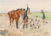 Cavalier mit einer Meute von Hunden auf einem Feld - Ottokar Walter — Ansicht des Kunstwerks