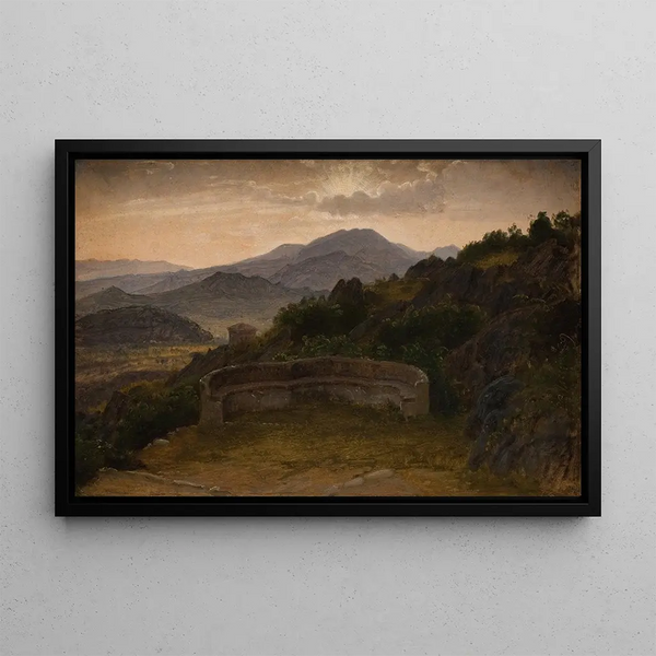 P C Skovgaard - Landscape near Subiaco Sunset.webp