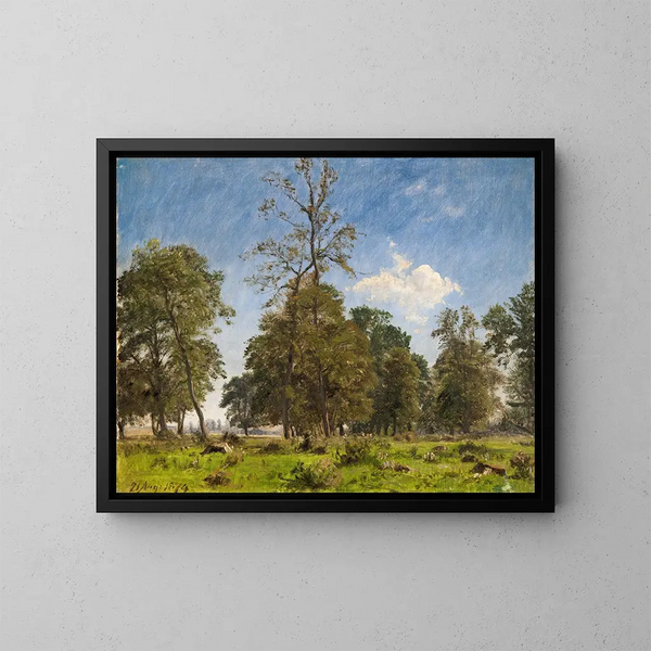 An der Peripherie von Knabstrup Dyrehave - P. C. Skovgaard — gerahmtes Bild an der Wand