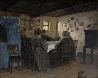 P C Skovgaard - The Artists Friends and Family Seated Round a Table Vejby North Zealand.webp
