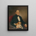 Portrait eines sitzenden Mannes mit Hund - Palinka — gerahmtes Bild an der Wand