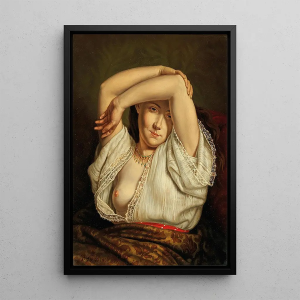 A Seductive Woman - Paolo Gaidano — framed artwork on a wall