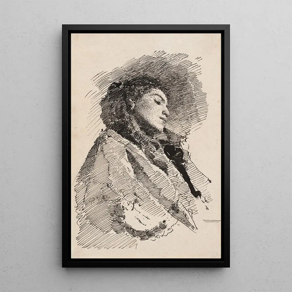 Young Sleeping Woman - Paolo Vetri — framed artwork on a wall