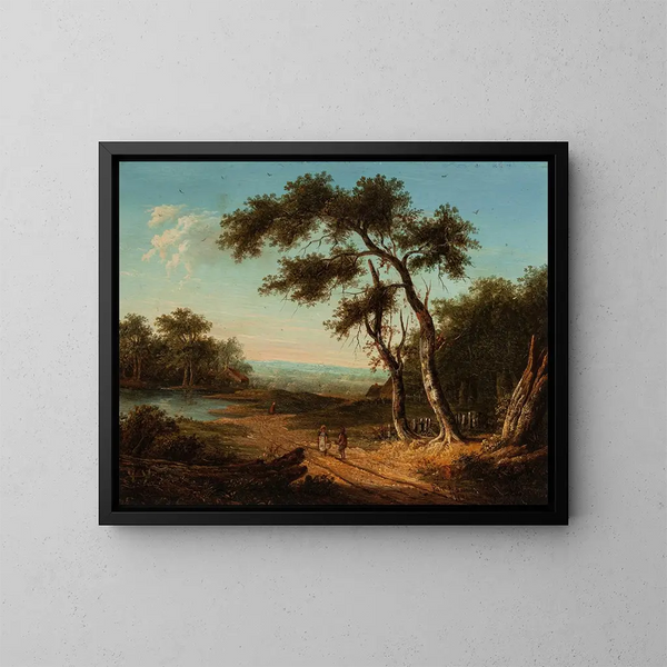 Figuren auf einer sonnigen Landstraße - Patrick Nasmyth — gerahmtes Bild an der Wand