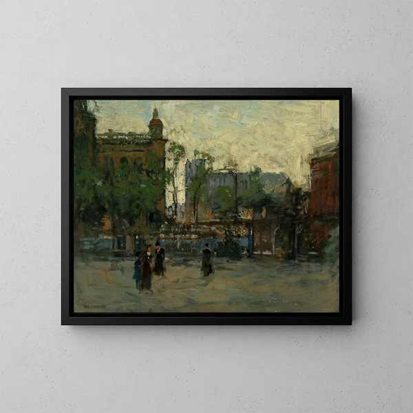 Empire de soirée, parc de New York - Paul Cornoyer — gerahmtes Bild an der Wand