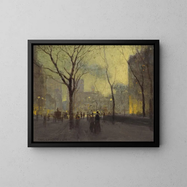 Hôtel Plaza sous la pluie - Paul Cornoyer — gerahmtes Bild an der Wand