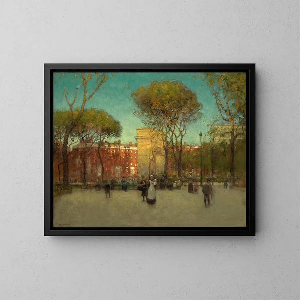 Washington Square, New York - Paul Cornoyer — gerahmtes Bild an der Wand