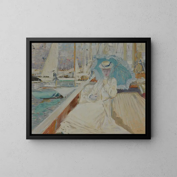 Im Boot - Paul César Helleu — gerahmtes Bild an der Wand