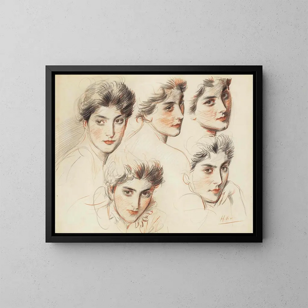 Dame de Grey - Paul César Helleu — gerahmtes Bild an der Wand