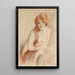 Frauenakt mit langen Haaren - Paul César Helleu — gerahmtes Bild an der Wand