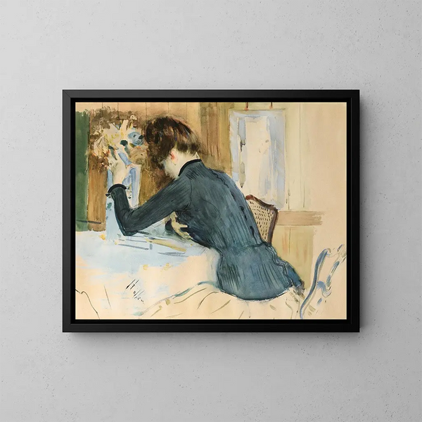 Portrait eines jungen Mädchens in Profil - Paul César Helleu — gerahmtes Bild an der Wand