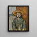 Junge mit Strohhut - Paul Cézanne — gerahmtes Bild an der Wand