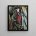 Junge mit rotem Weste - Paul Cézanne — gerahmtes Bild an der Wand
