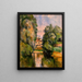 Landhaus am Flussufer - Paul Cézanne — gerahmtes Bild an der Wand
