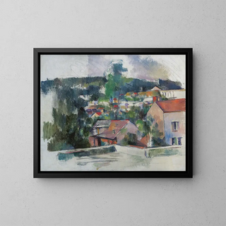 Landschaft - Paul Cézanne — gerahmtes Bild an der Wand