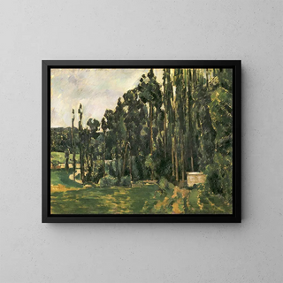 Die Pappeln - Paul Cézanne — gerahmtes Bild an der Wand