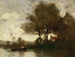 Flusslandschaft mit einem Haus und einem Mann in einem Boot - Paul Désiré Trouillebert — Ansicht des Kunstwerks