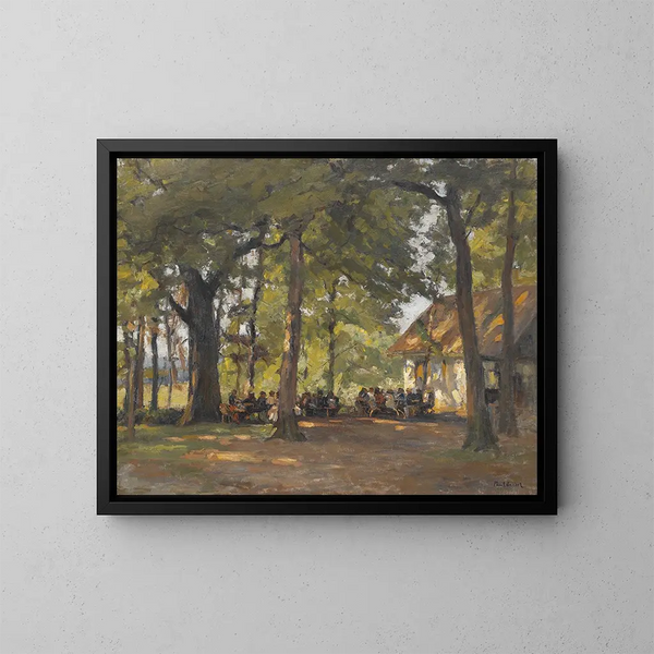 Eine Taverne im Wald - Paul Eduard Crodel — gerahmtes Bild an der Wand