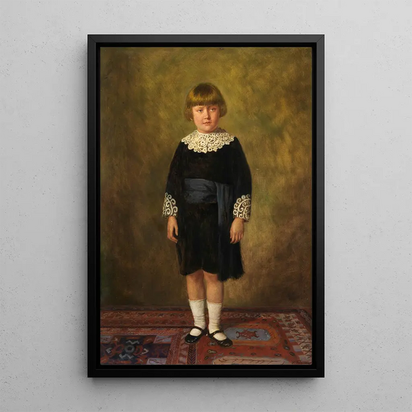 Portrait of a Standing Boy - Paul Felgentreff — framed artwork on a wall