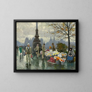 Paul Fischer - Flowersellers At Dr Louises Bro Queen Louises Bridge In Copenhagen.webp