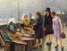Tre giovani donne che acquistano pesci freschi a Gammel Strand - Paul Fischer — vista dell’opera