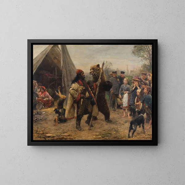 Der Feuerschlucker - Paul Friedrich Meyerheim — gerahmtes Bild an der Wand