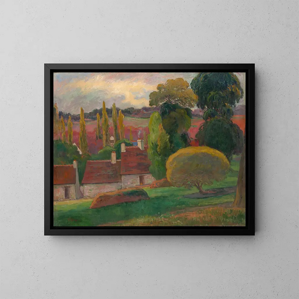 Eine Farm in der Bretagne - Paul Gauguin — gerahmtes Bild an der Wand