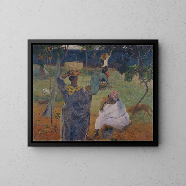 Unter den Mangos auf Martinique - Paul Gauguin — gerahmtes Bild an der Wand