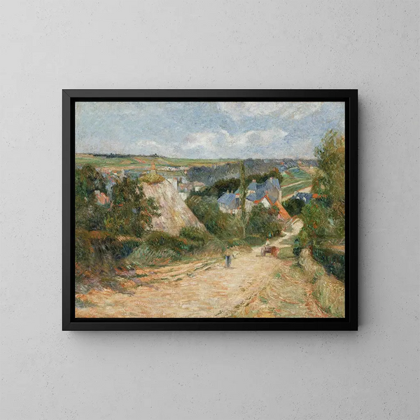 Eingang des Dorfes Osny - Paul Gauguin — gerahmtes Bild an der Wand