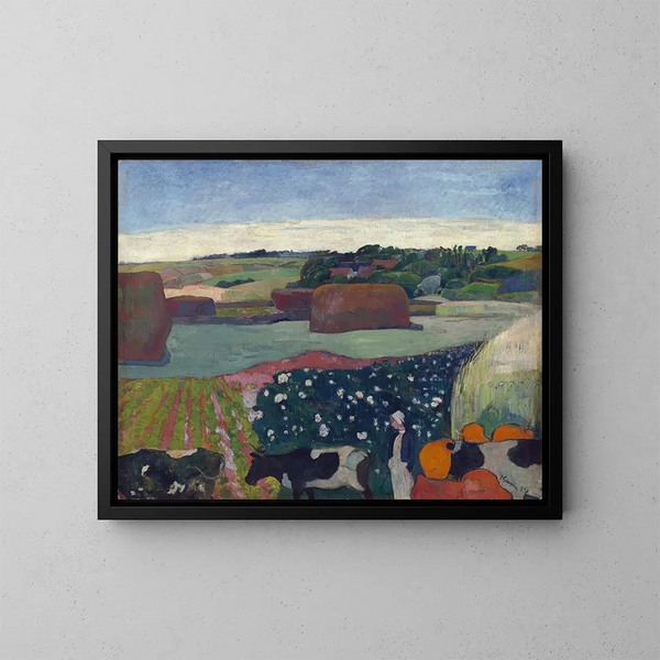 Heuhaufen in der Bretagne - Paul Gauguin — gerahmtes Bild an der Wand