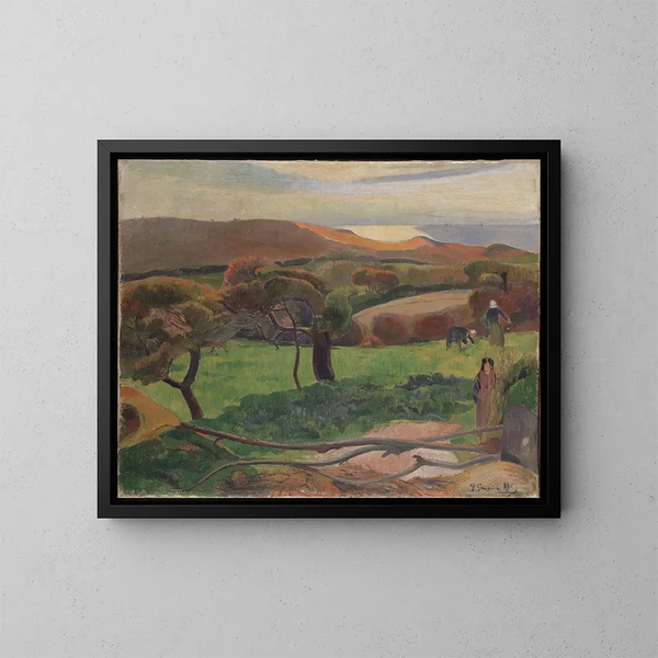 Landschaft von Bretagne - Paul Gauguin — gerahmtes Bild an der Wand