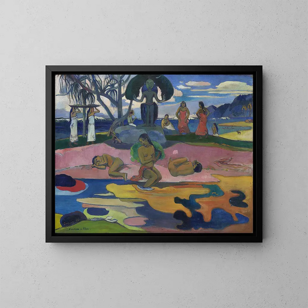 Der Tag der Götter - Paul Gauguin — gerahmtes Bild an der Wand