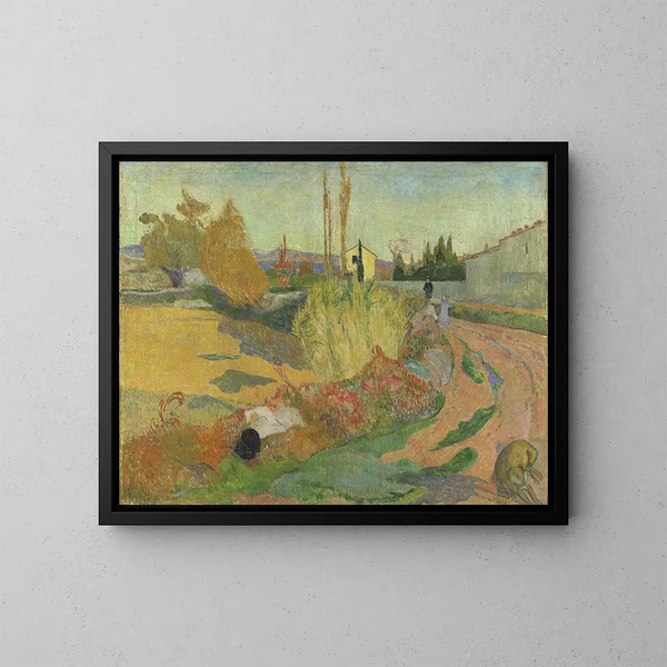 in der Nähe von Arles oder Das Mas d'Arles - Paul Gauguin — gerahmtes Bild an der Wand
