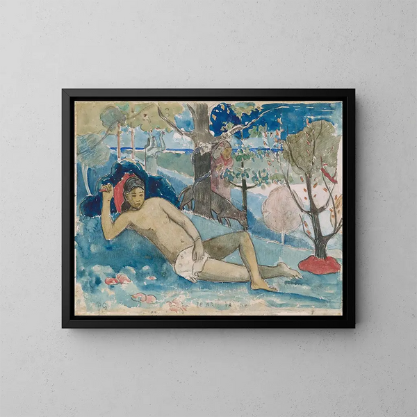La femme sauvage - Paul Gauguin — gerahmtes Bild an der Wand
