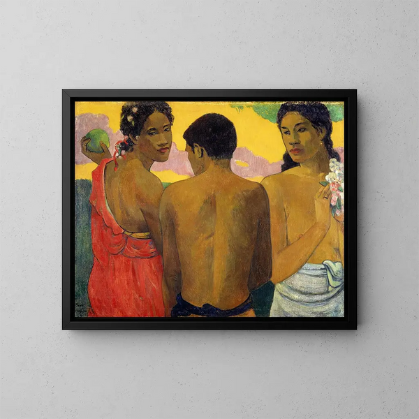 Drei Tahitianerinnen - Paul Gauguin — gerahmtes Bild an der Wand