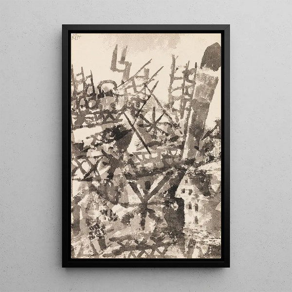 The war crosses a locality - Paul Klee — framed artwork on a wall