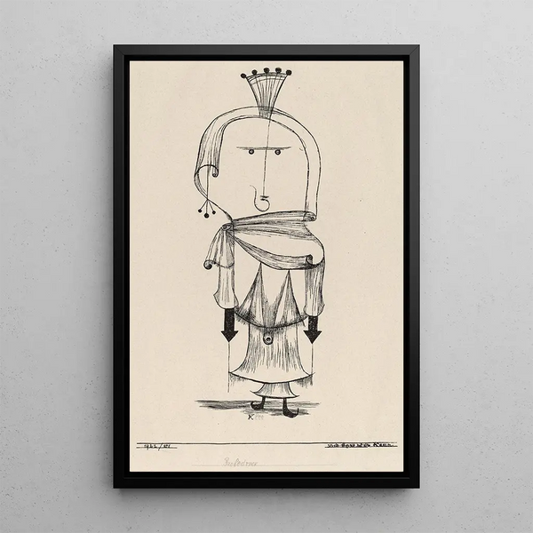 The Witch with Comb - Paul Klee — framed artwork on a wall