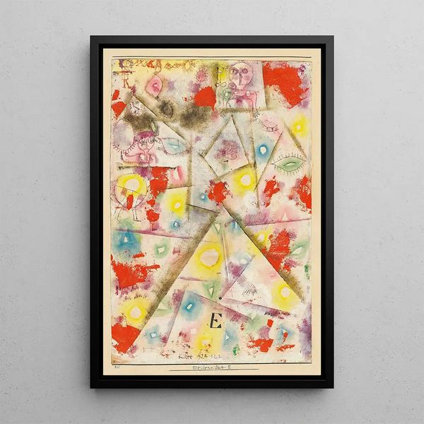 E Commemorative Leaf Painting - Paul Klee — framed artwork on a wall