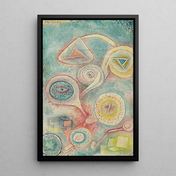 Small Still Life Flower Painting - Paul Klee — framed artwork on a wall