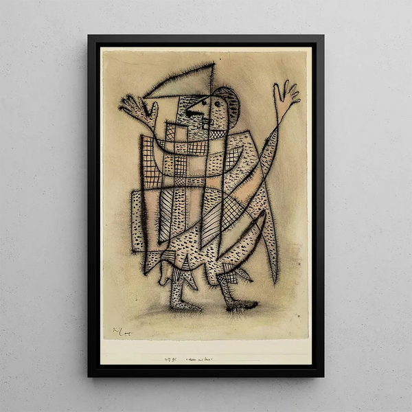 Mask with Faux - Paul Klee — framed artwork on a wall