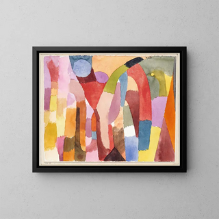 Bewegung der gewölbten Kammern - Paul Klee — gerahmtes Bild an der Wand