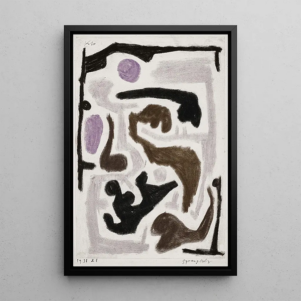 Wood splintered painting - Paul Klee — framed artwork on a wall