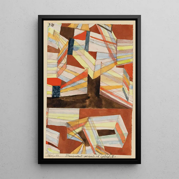 Transparent Perspective Collage II - Paul Klee — framed artwork on a wall