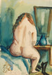 Interno con figura femminile di schiena - Paul Kleinschmidt — vista dell’opera
