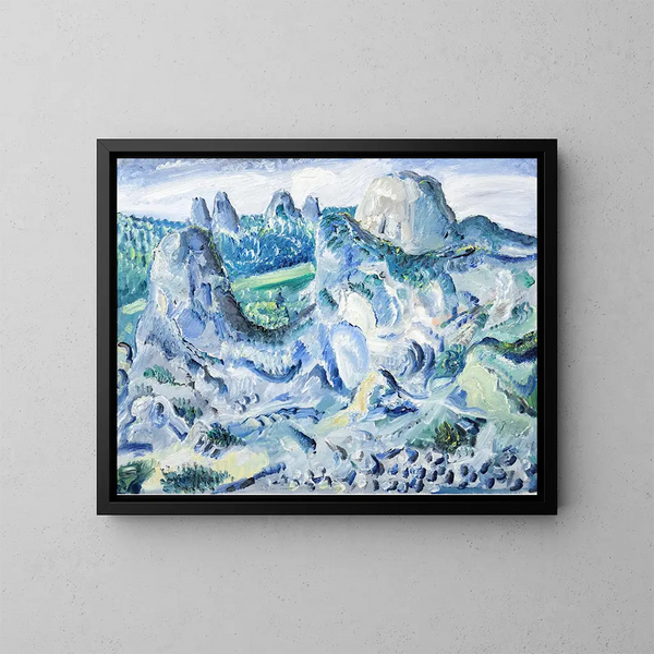 Landschaft mit Felsen bei Blaubeuren - Paul Kleinschmidt — gerahmtes Bild an der Wand
